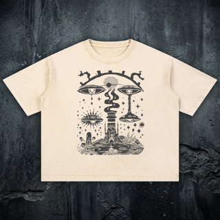 Paradoxical Perspective - Dark Mode Mineral Wash Boxy Heavyweight T-Shirt