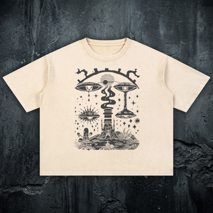 Paradoxical Perspective - Dark Mode Mineral Wash Boxy Heavyweight T-Shirt