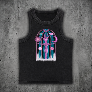 Dissolution of Ego - Femme Snow Washed Tank Top