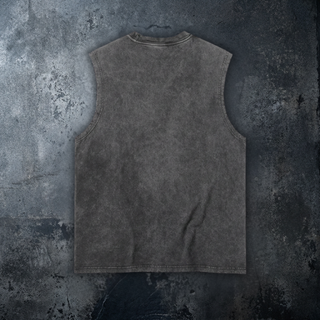 Dimensional Drift Snow Washed Frayed Hem Tank Top, psychedelic celestial streetwear by Phantasmagorical - view 4