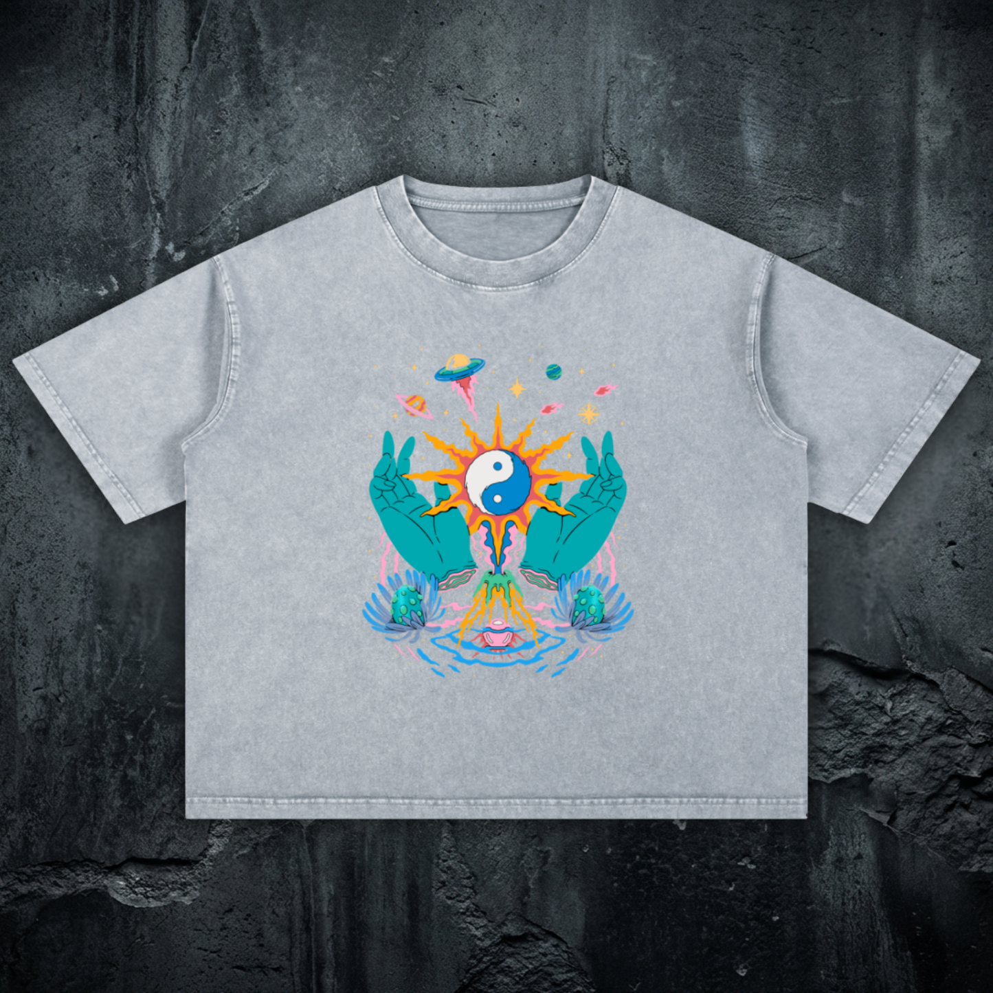 Yin / Yang - Mineral Wash Boxy Cotton T-Shirt