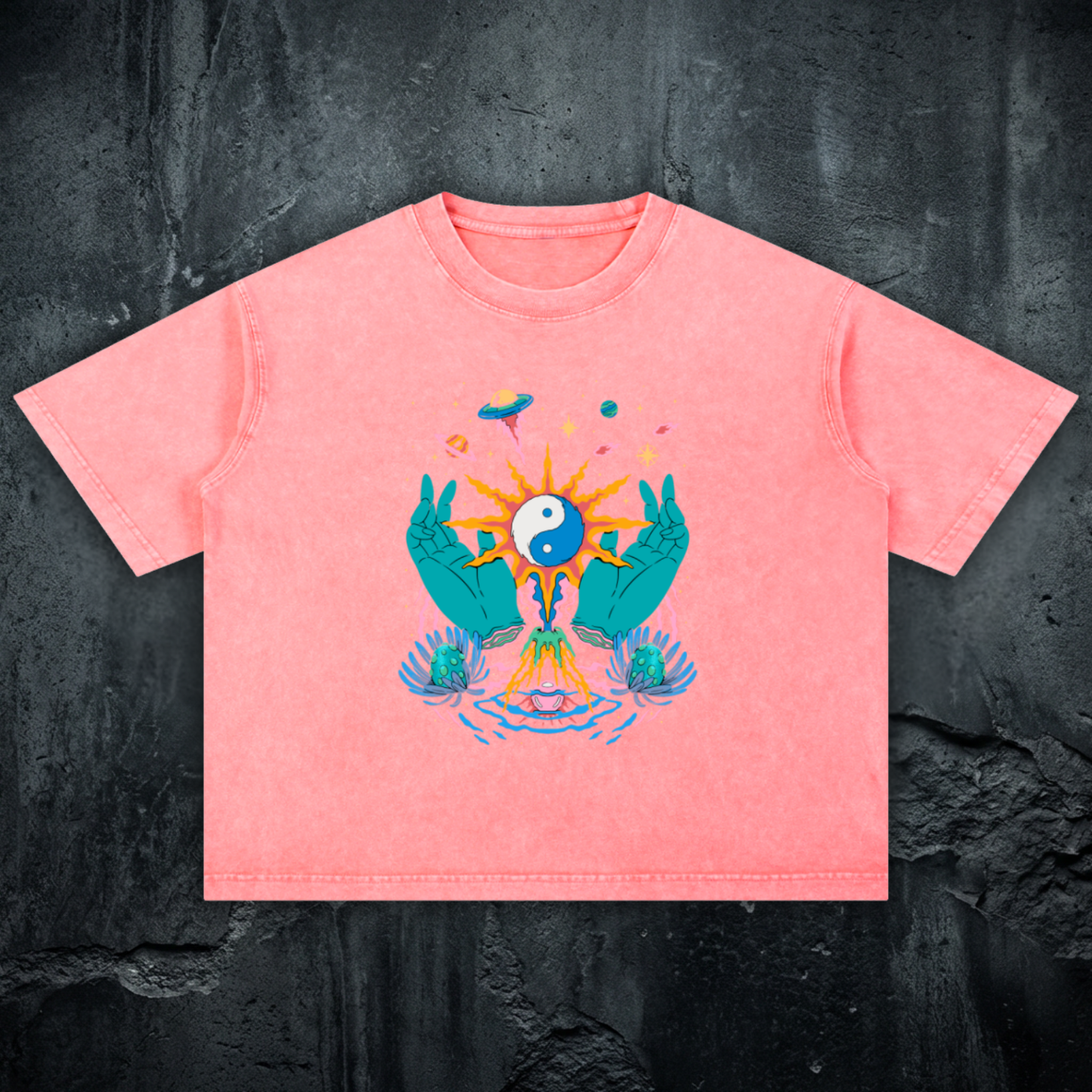 Yin / Yang - Mineral Wash Boxy Cotton T-Shirt