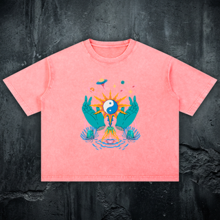 Yin / Yang - Mineral Wash Boxy Cotton T-Shirt
