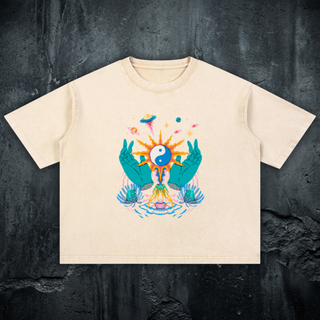 Yin / Yang - Mineral Wash Boxy Cotton T-Shirt