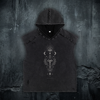 Mystic Myco - Snow Washed Boxy Hooded Tank Top