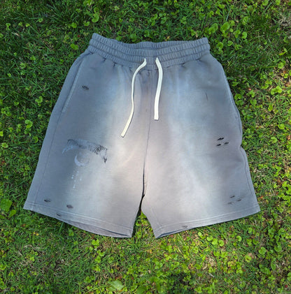 Phantasm - Sun Fade Heavyweight Distressed Shorts (NEW)