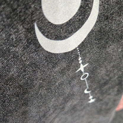 Black snow wash Existential tee with graphic by Phantasmagorical