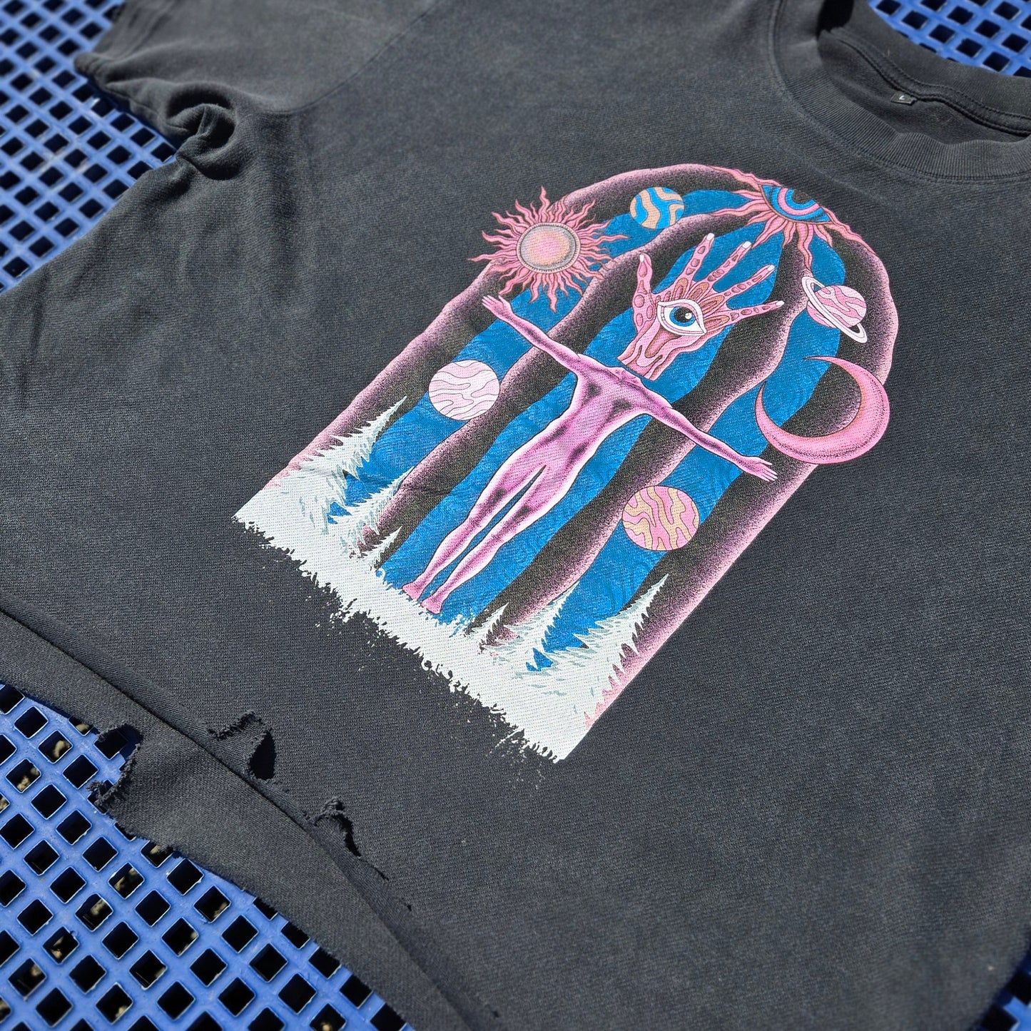 Dissolution of Ego - Vintage Wash Boxy Distressed Hem T-Shirt (NEW)