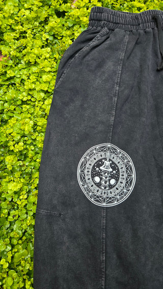 DMT.exe Snow Wash Drawstring Cotton Pants, psychedelic streetwear by Phantasmagorical - view 2